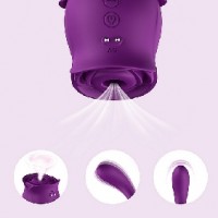 Rose Clitoral Sucking with G-Spot Vibrator, Silicone, 20 Functions, Rechargeable, PURPLE